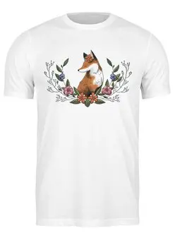 Заказать мужскую футболку в Москве. Футболка классическая Fox Here от oneredfoxstore@gmail.com - готовые дизайны и нанесение принтов.