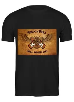 Заказать мужскую футболку в Москве. Футболка классическая Rock'N'Roll от Fedor - готовые дизайны и нанесение принтов.