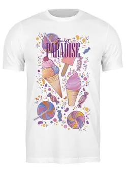 Заказать мужскую футболку в Москве. Футболка классическая Sweet Paradise от Алиса Арифулина - готовые дизайны и нанесение принтов.