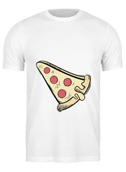 Заказать мужскую футболку в Москве. Футболка классическая Пицца  от acidhouses - готовые дизайны и нанесение принтов.