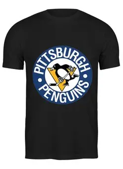 Заказать мужскую футболку в Москве. Футболка классическая Pittsburgh Penguins от Евгения Железкина - готовые дизайны и нанесение принтов.