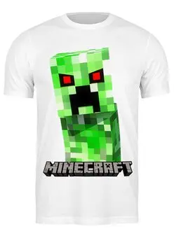 Заказать мужскую футболку в Москве. Футболка классическая MINECRAFT CREEPER от weeert - готовые дизайны и нанесение принтов.