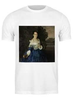 Заказать мужскую футболку в Москве. Футболка классическая Дама в голубом (картина Сомова) от trend - готовые дизайны и нанесение принтов.