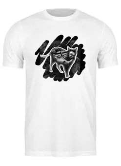Заказать мужскую футболку в Москве. Футболка классическая Кот Крыш от tanyazet - готовые дизайны и нанесение принтов.