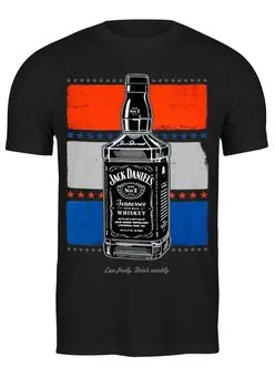 Заказать мужскую футболку в Москве. Футболка классическая Jack Daniels от Leichenwagen - готовые дизайны и нанесение принтов.