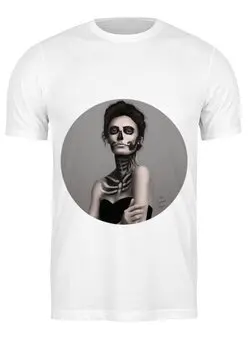 Заказать мужскую футболку в Москве. Футболка классическая Девушка скелет от elia21 - готовые дизайны и нанесение принтов.
