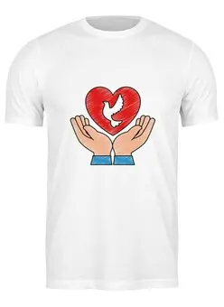 Заказать мужскую футболку в Москве. Футболка классическая Доброе сердце от Данил Шрайнер - готовые дизайны и нанесение принтов.