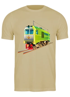 Заказать мужскую футболку в Москве. Футболка классическая Поезд  от Print design  - готовые дизайны и нанесение принтов.