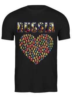Заказать мужскую футболку в Москве. Футболка классическая россия от queen  - готовые дизайны и нанесение принтов.