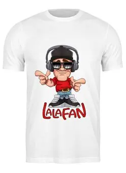 Заказать мужскую футболку в Москве. Футболка классическая LalaFan DJ T-Shirt (белая, муж.) от LalaFan  - готовые дизайны и нанесение принтов.