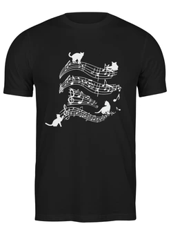 Заказать мужскую футболку в Москве. Футболка классическая Музыкальные котики от skynatural - готовые дизайны и нанесение принтов.