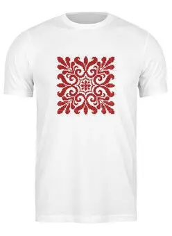 Заказать мужскую футболку в Москве. Футболка классическая Красный узор от Виктор Гришин - готовые дизайны и нанесение принтов.