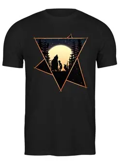 Заказать мужскую футболку в Москве. Футболка классическая Moon Friends от oneredfoxstore@gmail.com - готовые дизайны и нанесение принтов.