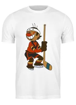 Заказать мужскую футболку в Москве. Футболка классическая Хоккеист от Kostya  - готовые дизайны и нанесение принтов.