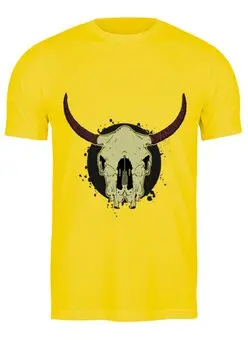 Заказать мужскую футболку в Москве. Футболка классическая Skull Bull от denis01001 - готовые дизайны и нанесение принтов.
