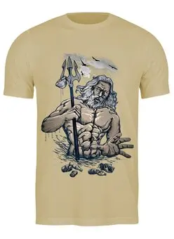 Заказать мужскую футболку в Москве. Футболка классическая Нептун от Print design  - готовые дизайны и нанесение принтов.