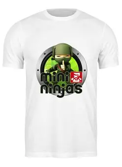 Заказать мужскую футболку в Москве. Футболка классическая Mini Ninjas от THE_NISE  - готовые дизайны и нанесение принтов.