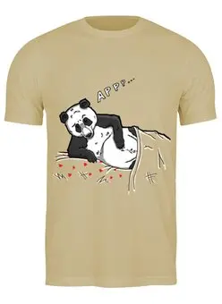 Заказать мужскую футболку в Москве. Футболка классическая панда от krolya_spb@mail.ru - готовые дизайны и нанесение принтов.