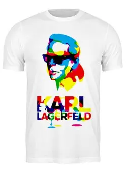 Заказать мужскую футболку в Москве. Футболка классическая Karl Lagerfeld от Leichenwagen - готовые дизайны и нанесение принтов.