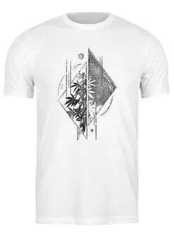 Заказать мужскую футболку в Москве. Футболка классическая Weed Geometry от oneredfoxstore@gmail.com - готовые дизайны и нанесение принтов.