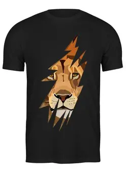 Заказать мужскую футболку в Москве. Футболка классическая Лев ( Lion) от svetlanas - готовые дизайны и нанесение принтов.