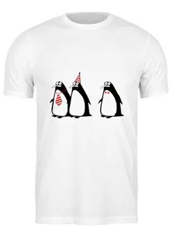 Заказать мужскую футболку в Москве. Футболка классическая Пингвины от Cloud345 - готовые дизайны и нанесение принтов.