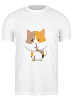 Заказать мужскую футболку в Москве. Футболка классическая Котёнок от Amerikanka - готовые дизайны и нанесение принтов.