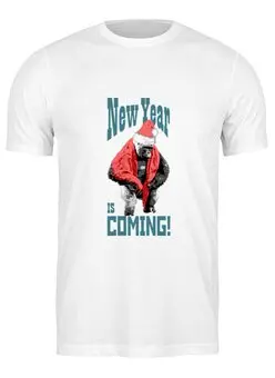 Заказать мужскую футболку в Москве. Футболка классическая Новый год идет! от Рустам Юсупов - готовые дизайны и нанесение принтов.