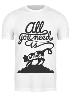 Заказать мужскую футболку в Москве. Футболка классическая Котик от CoolDesign - готовые дизайны и нанесение принтов.