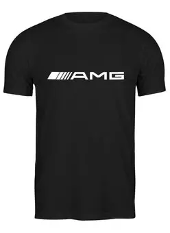 Заказать мужскую футболку в Москве. Футболка классическая Эмблема AMG от THE_NISE  - готовые дизайны и нанесение принтов.