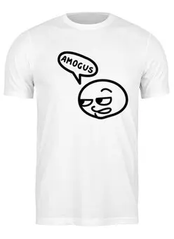 Заказать мужскую футболку в Москве. Футболка классическая Amogus от Memepedia - готовые дизайны и нанесение принтов.