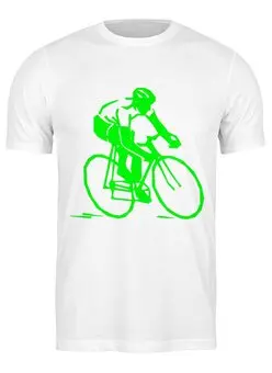 Заказать мужскую футболку в Москве. Футболка классическая Велосипедист  от ПРИНТЫ ПЕЧАТЬ  - готовые дизайны и нанесение принтов.