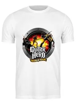 Заказать мужскую футболку в Москве. Футболка классическая Guitar Hero от THE_NISE  - готовые дизайны и нанесение принтов.