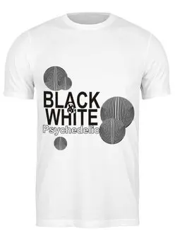 Заказать мужскую футболку в Москве. Футболка классическая Черно-белая психоделика. от Zorgo-Art  - готовые дизайны и нанесение принтов.