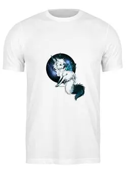 Заказать мужскую футболку в Москве. Футболка классическая Белая Волчица от MariYang  - готовые дизайны и нанесение принтов.