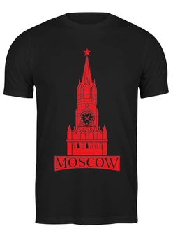 Заказать мужскую футболку в Москве. Футболка классическая Москва - Кремль от skynatural - готовые дизайны и нанесение принтов.