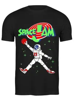 Заказать мужскую футболку в Москве. Футболка классическая Space Jam x Jordan от coolmag - готовые дизайны и нанесение принтов.