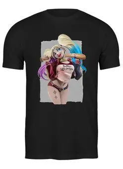 Заказать мужскую футболку в Москве. Футболка классическая Харли Квинн (Harley Quinn) от prodesign - готовые дизайны и нанесение принтов.
