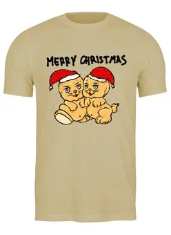 Заказать мужскую футболку в Москве. Футболка классическая Рождество  от Print design  - готовые дизайны и нанесение принтов.