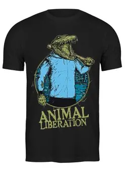 Заказать мужскую футболку в Москве. Футболка классическая Animal liberation от Leichenwagen - готовые дизайны и нанесение принтов.
