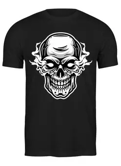 Заказать мужскую футболку в Москве. Футболка классическая Skull Flame от balden - готовые дизайны и нанесение принтов.