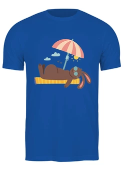 Заказать мужскую футболку в Москве. Футболка классическая Кролик на пляже от skynatural - готовые дизайны и нанесение принтов.