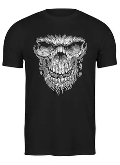 Заказать мужскую футболку в Москве. Футболка классическая Skull Art от Leichenwagen - готовые дизайны и нанесение принтов.