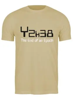 Заказать мужскую футболку в Москве. Футболка классическая Y2K38: THE END OF AN EPOCH от darkdrag@badboot.ru - готовые дизайны и нанесение принтов.