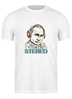 Заказать мужскую футболку в Москве. Футболка классическая Путин от Djimas Leonki - готовые дизайны и нанесение принтов.