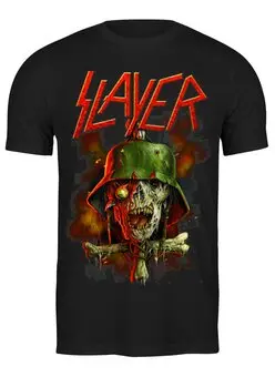 Заказать мужскую футболку в Москве. Футболка классическая Slayer Band от Leichenwagen - готовые дизайны и нанесение принтов.