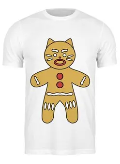 Заказать мужскую футболку в Москве. Футболка классическая Рождественский кот от chistopopitersky - готовые дизайны и нанесение принтов.