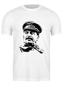 Заказать мужскую футболку в Москве. Футболка классическая Сталин от Andrew Zaycev - готовые дизайны и нанесение принтов.
