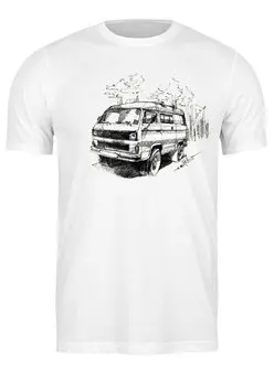 Заказать мужскую футболку в Москве. Футболка классическая  Volkswagen Transporter от miks - готовые дизайны и нанесение принтов.