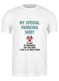 Заказать мужскую футболку в Москве. Футболка классическая Pandemia Shirt от Рустам Юсупов - готовые дизайны и нанесение принтов.